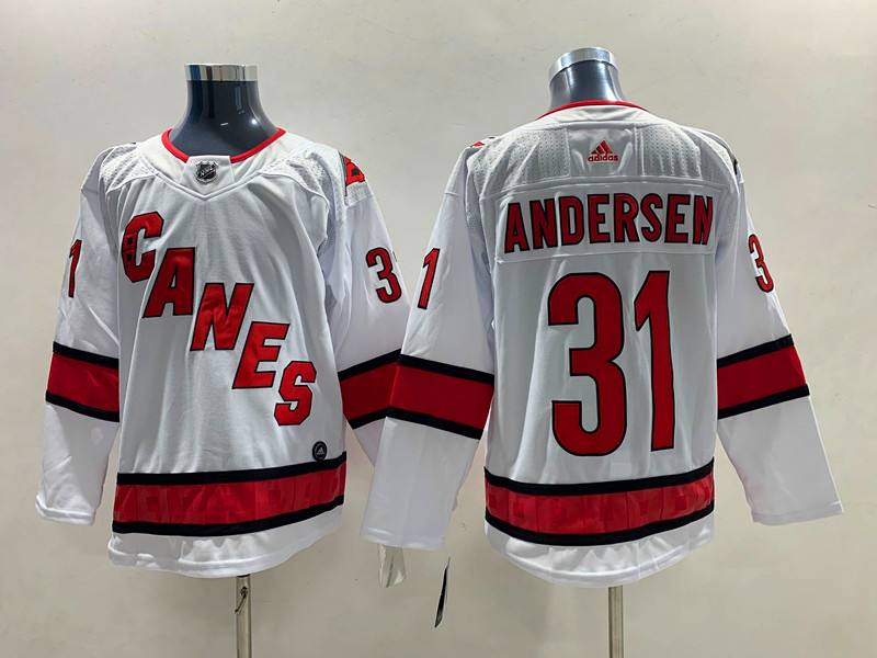 Men's Carolina Hurricanes Frederik Andersen #31 White Jersey